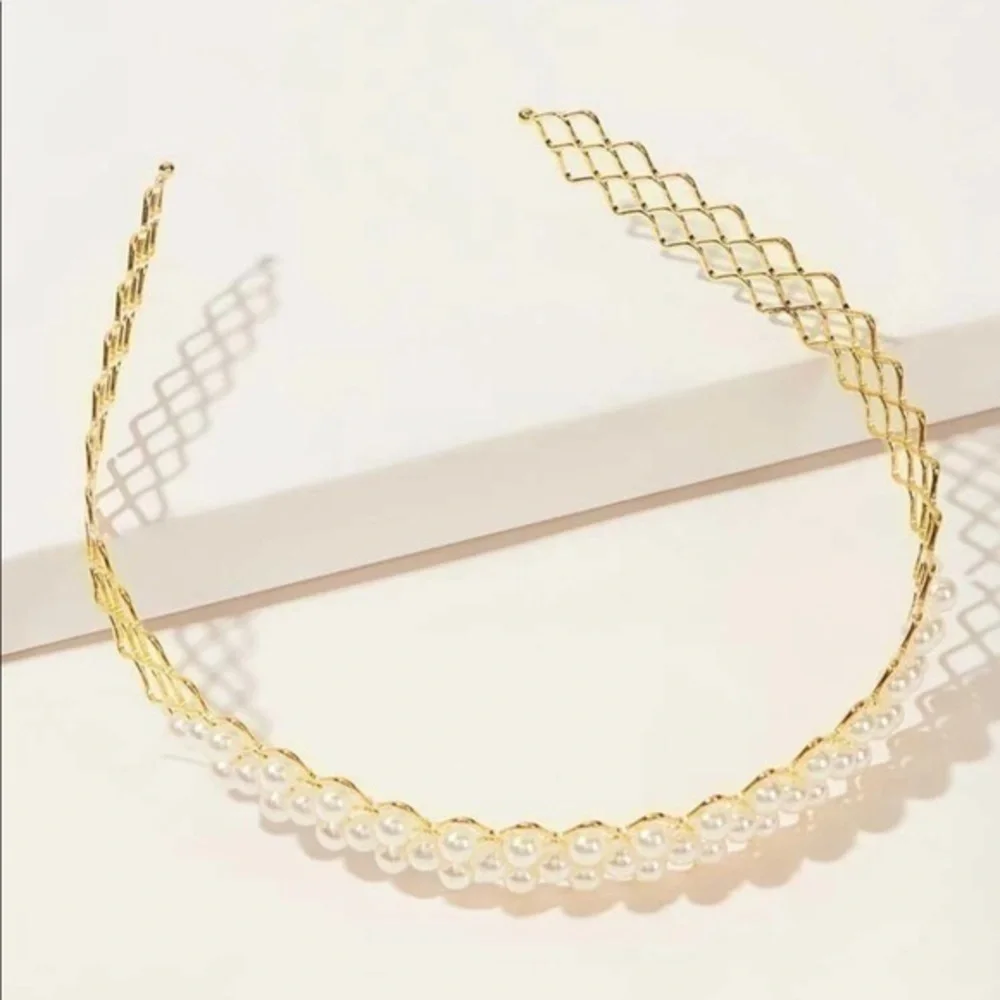 💋 Bridal prom pearl headband